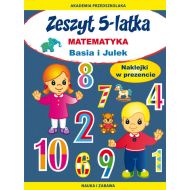 Zeszyt 5-latka. Matematyka. Basia i Julek: Naklejki w prezencie. Nauka i zabawa - 18334002944ks.jpg